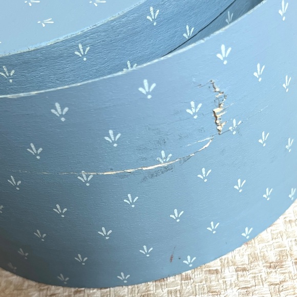 Painted Nesting Box Set Vintage Oval Boxes Vanity Storage Gift - Picture 6 of 7